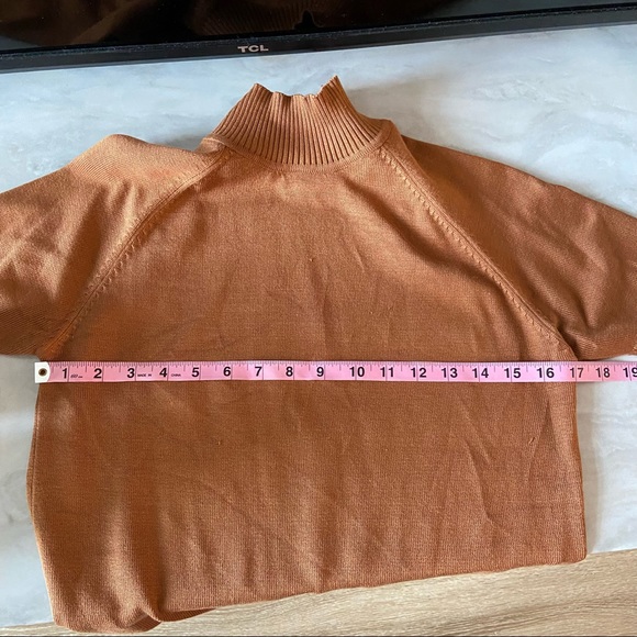 Turtle Neck Talbots Burnt Orange Short Sleeve Top Medium - Picture 5 of 6